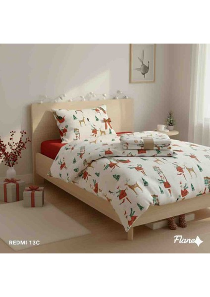 Flanel, Yeni Yıl, %100 Pamuk, Tek Kişilik Nevresim Takımı modelleri
