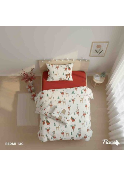 Flanel, Yeni Yıl, %100 Pamuk, Tek Kişilik Nevresim Takımı fırsatları