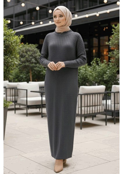 Fitilli Füme Tesettür Triko Elbise 33672FU fiyatları