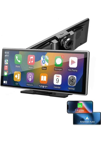 DEX1085 10.26″ Taşınabilir Kablosuz Carplay Android Auto Ekran Evrensel Araç & Plug-And-Play Multimedya Ünitesi fırsatları
