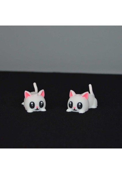 3D Oturan Sevimli Kedi Küçük Dekoratif Figür ve Süs