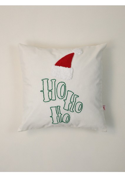 Hoho Cap - Yeni Yıl Serisi Noel Mesajlı Şapka Yılbaşı Punch Kırlent Yastık Kılıfı