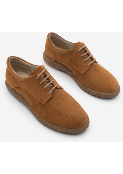 Kadın Deri Oxford Ayakkabı Bağcıklı Günlük Ayakkabı Alyen Taba Süet indirimleri