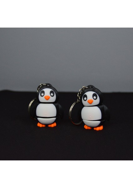 3D Hareketli Eklemli Ayakta Sevimli Penguen Çanta Süsü ve Anahtarlık