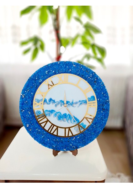 DUVARSAATI-35CM-MODERN Dekoratif Duvar Saati-Epoksi Duvar Saati-El Yapımı Duvar Saati-Hediyelik Duvar Saati