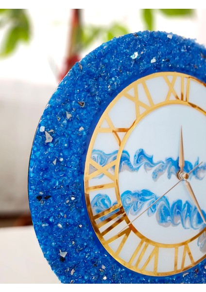 DUVARSAATI-35CM-MODERN Dekoratif Duvar Saati-Epoksi Duvar Saati-El Yapımı Duvar Saati-Hediyelik Duvar Saati
