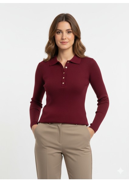 2112 Polo Yaka Çırtçırtlı Triko