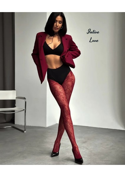 Denise Flower Çiçek Desenli File Modern Dantel Görünümlü Külotlu Çorap fiyatları