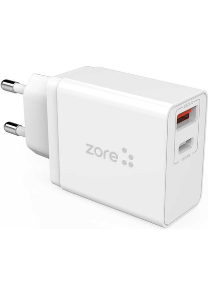 ​​zore Xmac Serisi Zr-X2 Seyahat Şarj Başlığı - Beyaz