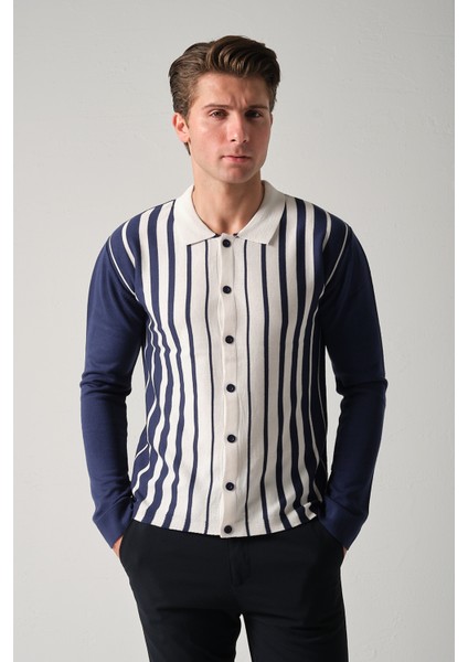 Erkek Çizgili Triko Gömlek fırsatları