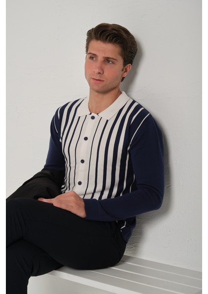 Erkek Çizgili Triko Gömlek indirimleri