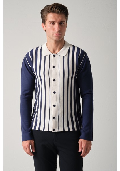 Erkek Çizgili Triko Gömlek