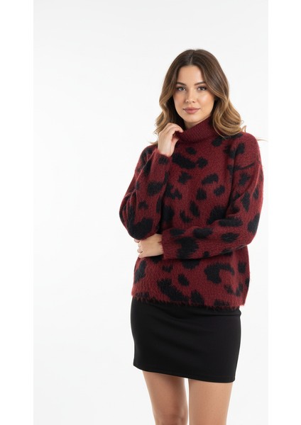 Mila 2512 Leopar Yarım Balıkçı Kazak