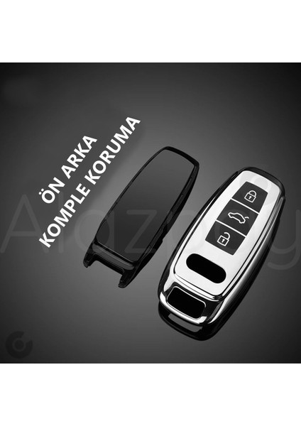 Audi A3 A4 A6 A7 A8 & B9 C8 4K D5 & S7 S8 & Q7 Q8 & E-Tron Parlak Tpu Anahtar Kılıfı modelleri