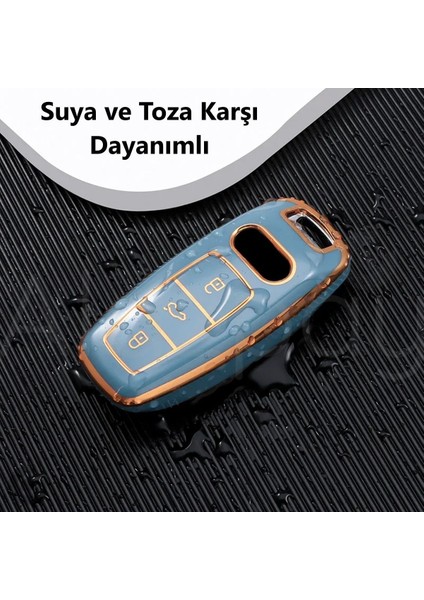 Audi A3 A4 A6 A7 A8 & B9 C8 4K D5 & S7 S8 & Q7 Q8 & E-Tron Gold Kenar Tpu Anahtar Kılıfı fırsatları