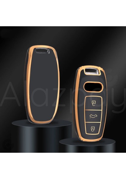 Audi A3 A4 A6 A7 A8 & B9 C8 4K D5 & S7 S8 & Q7 Q8 & E-Tron Gold Kenar Tpu Anahtar Kılıfı
