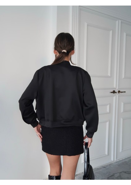 Siyah Scuba Bomber Ceket modelleri