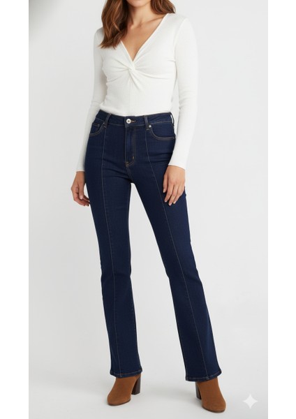 72085 Nervur Detaylı Kot Pantolon