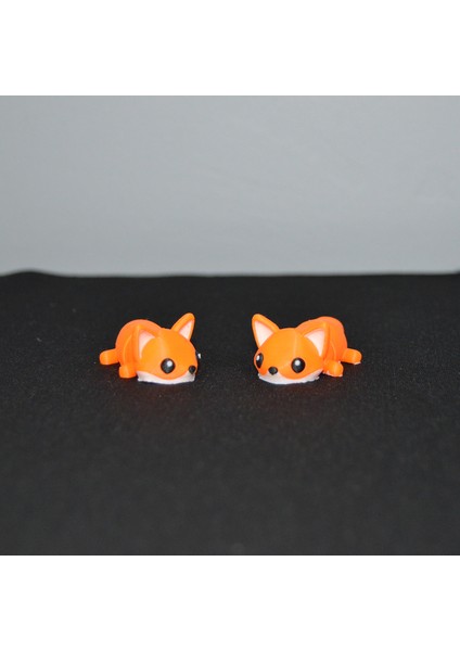 3D Hareketli Eklemli Sevimli Tilki Küçük Dekoratif Figür ve Süs