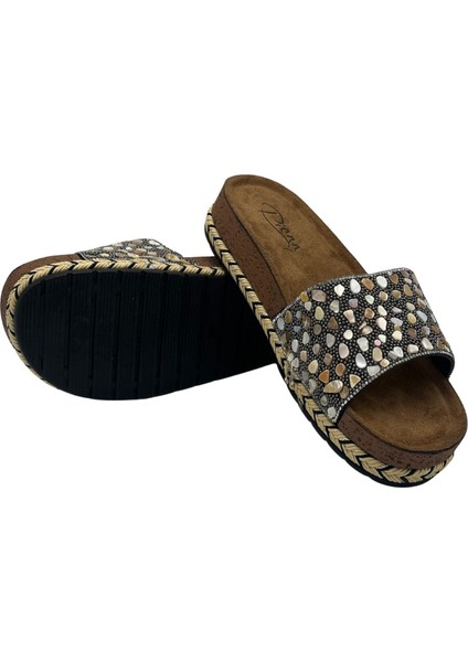 Füme Taşlı Kutulu Günlük Kadın Terlik indirimleri