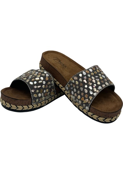 Füme Taşlı Kutulu Günlük Kadın Terlik