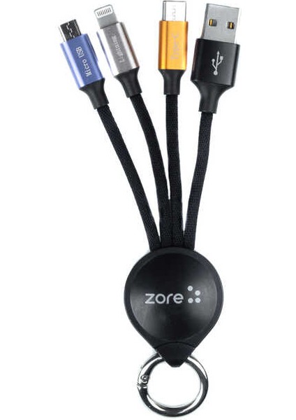 Siyah Oks 3 In 1 USB Kablo