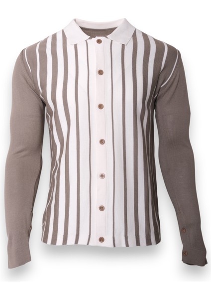 Erkek Çizgili Triko Gömlek fırsatları