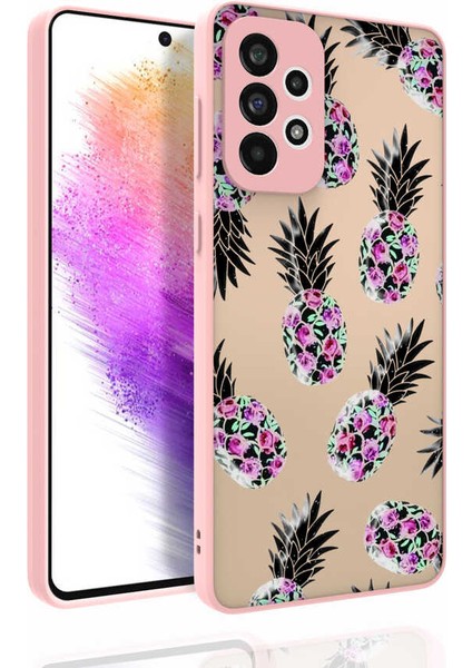 Galaxy A73 Kılıf Desenli Kamera Korumalı Parlak Akre Nora Kapak-No1
