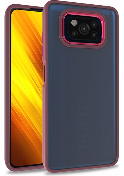 Xiaomi Poco X3 Kılıf Akre Flora Kapak-Kırmızı