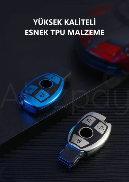 Mercedes A B C E S G Serisi Gl Gla Glc Cla Cls Amg Parlak Tpu Anahtar Kılıfı