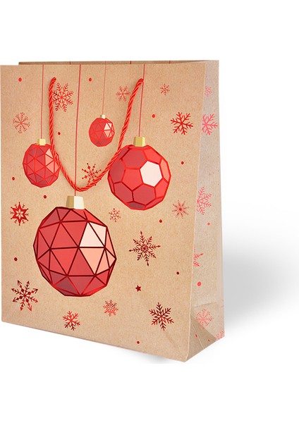 Yılbaşı TEMALI-26X32 Lüks Karton Çanta Varak Baskılı 12 Adet Pakette 4 Farklı Desen fiyatları