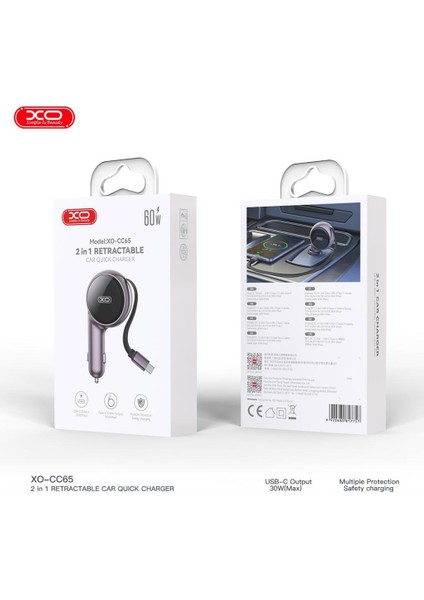 CC65 2 In 1 60W Araç Içi Çakmaklık Type-C Fast Hızlı Şarj Aleti