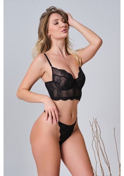 Siyah Jumelles Bralet String Sütyen Takım