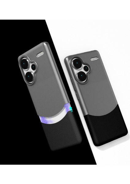 Redmi Note 13 Pro Plus 5g Kılıf Mıknatıslı Akre Duble Kapak - Siyah