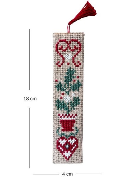 2460 El Yapımı Kanaviçe Işlemeli Noel Ağacı Temalı Kitap Ayracı fiyatları