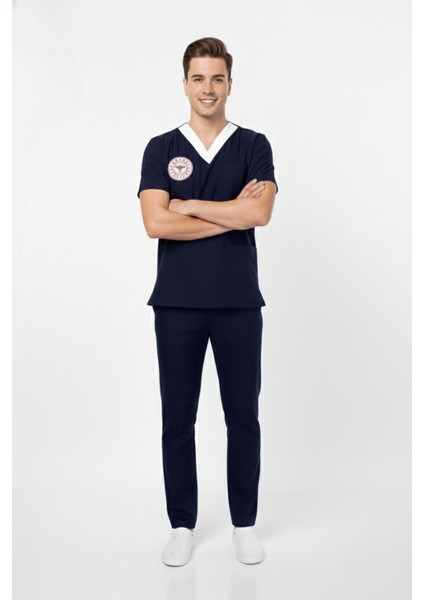 Unisex Lacivert Sorumlu Hemşire Scrubs Üniforma Takım Patriot Blue(Sağlık Bakanlığı Yeni Yön. Uygun) modelleri