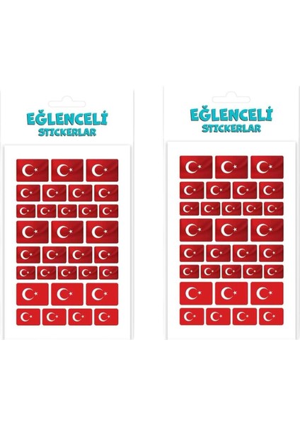 Eğlenceli Sticker Bayrak 2'li Set