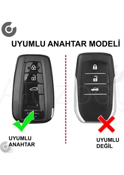 Toyota Corolla Rav4 Land Cruiser Camry Prado C-Hr Gümüş Kenar Tpu Anahtar Kılıfı (3 Tuş) fiyatları