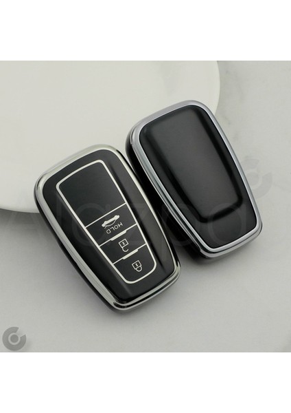Toyota Corolla Rav4 Land Cruiser Camry Prado C-Hr Gümüş Kenar Tpu Anahtar Kılıfı (3 Tuş) fırsatları