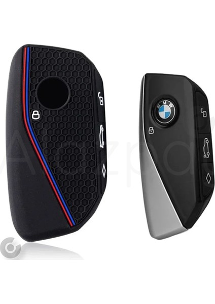 Bmw I7 I5 I4 Ix X1 X5 X6 X7 Xm 2 3 4 5 7 Serisi G07 F98 G70 G09 Silikon Desenli Anahtar Kılıfı