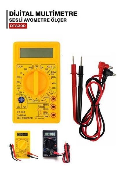 DT-830D Dijital Multimetre Elektronik Ölçü Aleti