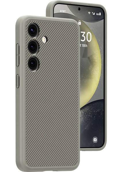 Galaxy S24 Kılıf Magsafe Şarj Özellikli Karbon Fiber Görünümlü Akre T-Karbon Kapak-Titanyum-Gri