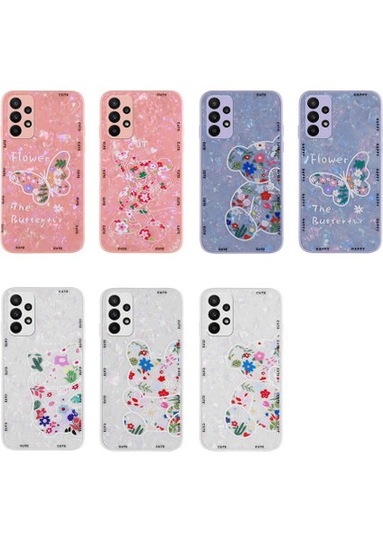 Galaxy A23 Kılıf Desenli Sert Silikon Akre Mumila Kapak-White Rabbit fiyatları