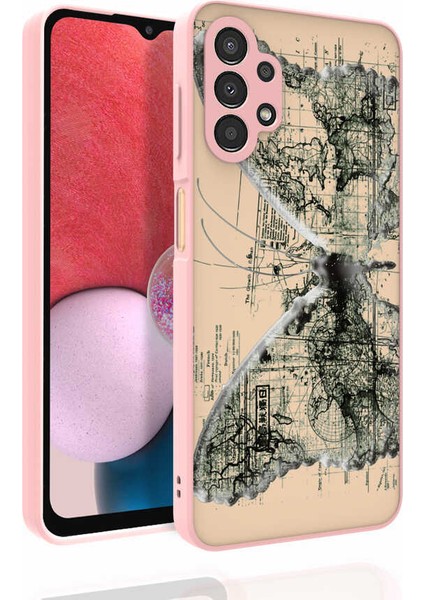 Galaxy A13 4g Kılıf Desenli Kamera Korumalı Parlak Akre Nora Kapak-No4