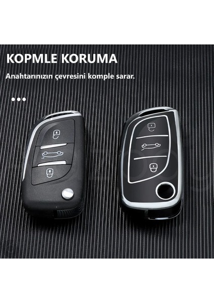 Peugeot 107 207 307 407 308 408 3008 5008 Tpu Anahtar Kılıfı (Sustalı) modelleri