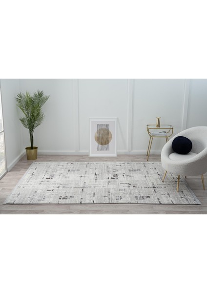 Tokyo TK005G Gri Halı Antrasit Detaylı Modern Akrilik Halı Kaymaz Taban Tozuaz Salon Halısı Koridor fiyatları