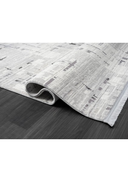 Tokyo TK005G Gri Halı Antrasit Detaylı Modern Akrilik Halı Kaymaz Taban Tozuaz Salon Halısı Koridor fırsatları