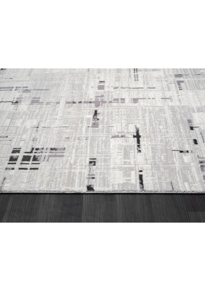 Tokyo TK005G Gri Halı Antrasit Detaylı Modern Akrilik Halı Kaymaz Taban Tozuaz Salon Halısı Koridor indirimleri