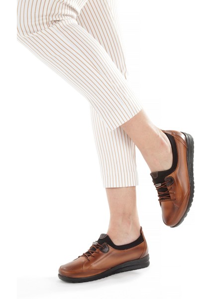 ARTI-ARTI014-BB-0051 Hakiki Deri Günlük Ortopedik Kadın Taba Babet Ayakkabı modelleri