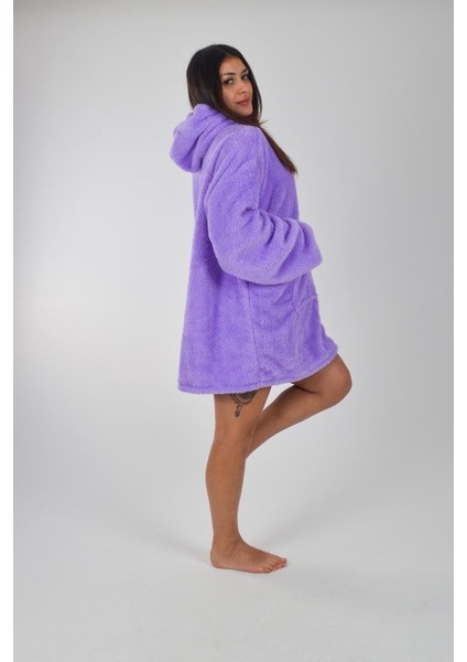 Welsoft Kapüşonlu Giyilebilir Tv Battaniyesi Unisex Peluş Oversize Panço Sabahlık modelleri